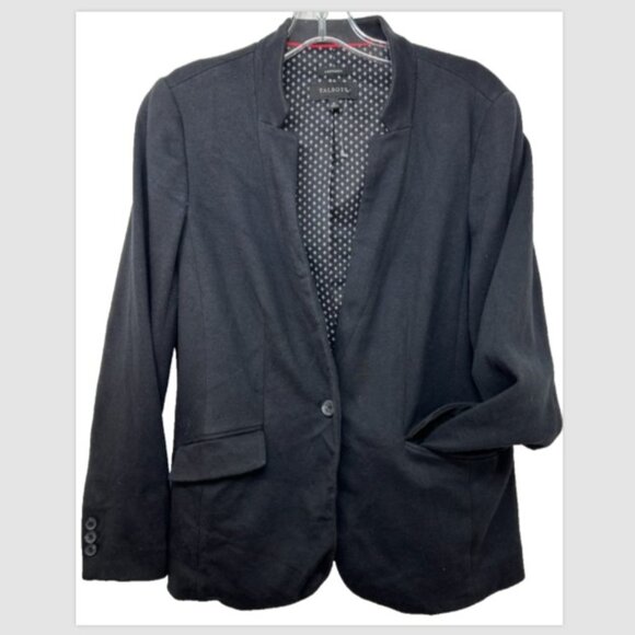 Talbots ladies aberdeen blazer black 10 minimalist career capsule dark academia - Picture 1 of 11